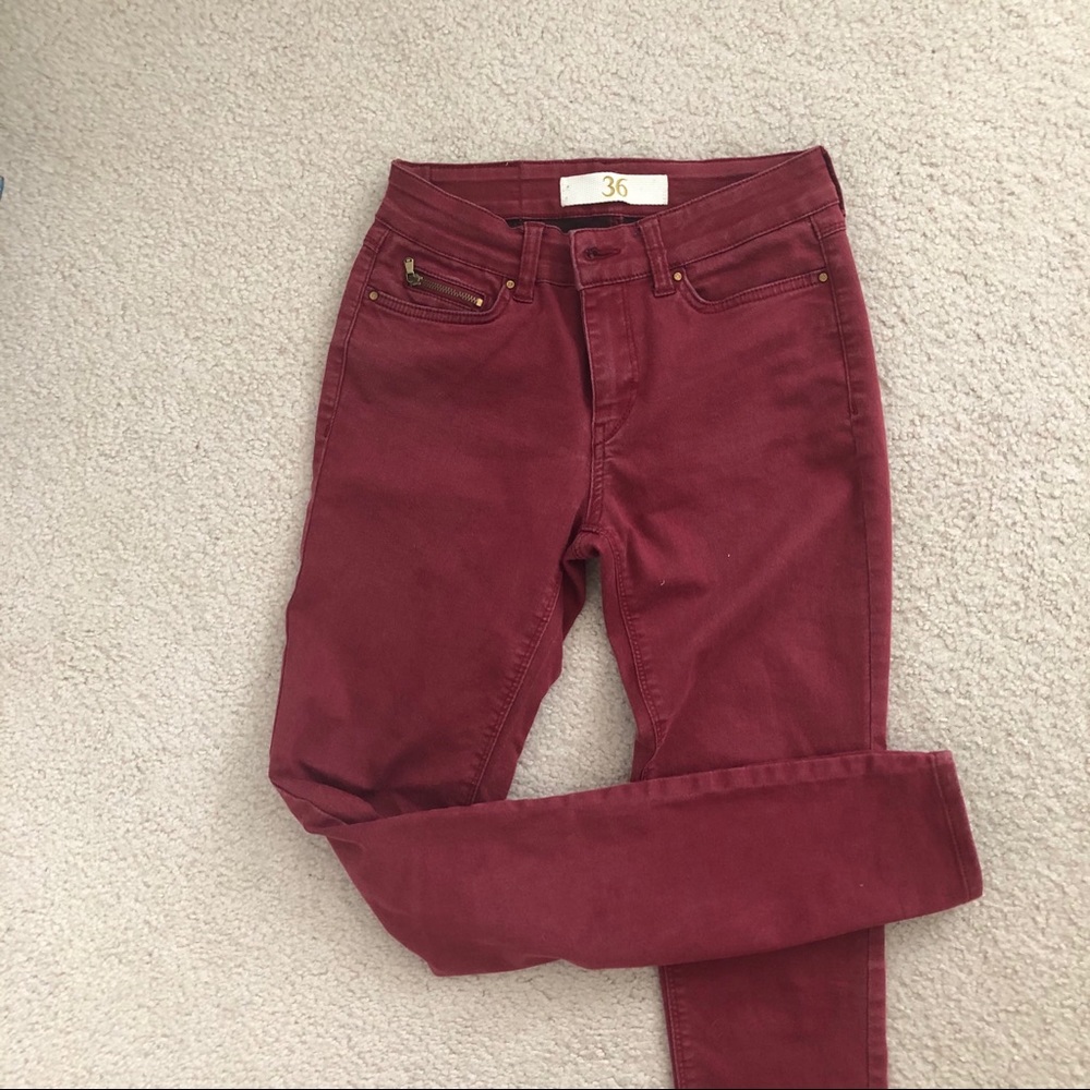 Zara Burgundy Denim Jeans
